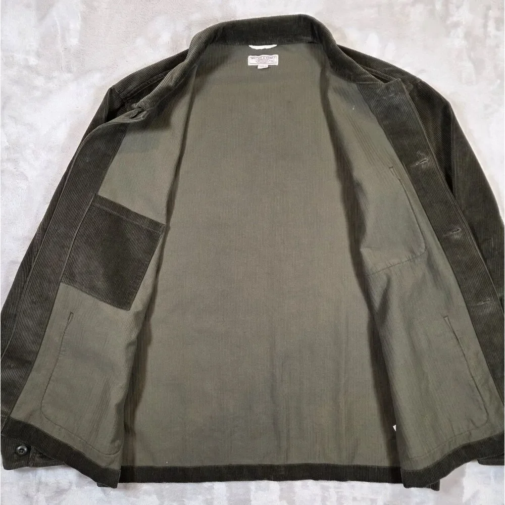 Wallace & Barnes Corduroy Chore Jacket Men’s XL Olive Green Workwear J.Crew